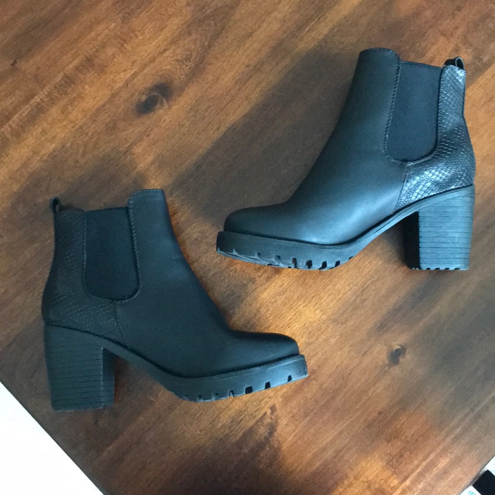 Black heeled ankle boots